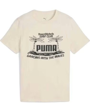 PUMA PUMA T-SHIRT URBANER GRAFIK-STIL BEIGE