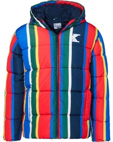 KARL KANI KARL KANI STRIPED PUFFER JACKET FOR MEN MULTICOLOR