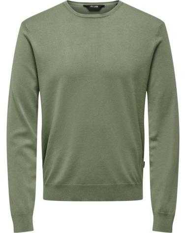 ONLY JERSEY DE PUNTO FINO DE CUELLO REDONDO PARA HOMBRE ONLY SONS VERDE VERDE