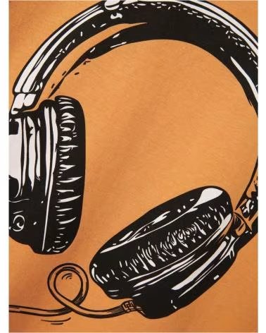 NAME IT NAME IT UNISEX-T-SHIRT MIT KURZEN ÄRMELN UND KOPFHÖRERAUFDRUCK NARANJA