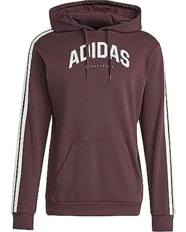 ADIDAS FELPA CON CAPPUCCIO ADIDAS ESSENTIALS 3-STRIPES DA UOMO MARRON