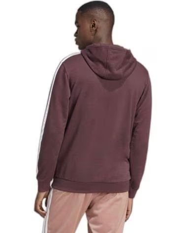 ADIDAS FELPA CON CAPPUCCIO ADIDAS ESSENTIALS 3-STRIPES DA UOMO MARRON