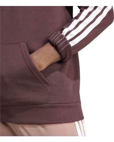 ADIDAS FELPA CON CAPPUCCIO ADIDAS ESSENTIALS 3-STRIPES DA UOMO MARRON