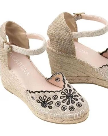 MACARENA ALPARGATAS DE CUÑA MACARENA CON ADORNOS PARA MUJER BEIGE