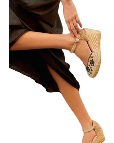 MACARENA ALPARGATAS DE CUÑA MACARENA CON ADORNOS PARA MUJER BEIGE