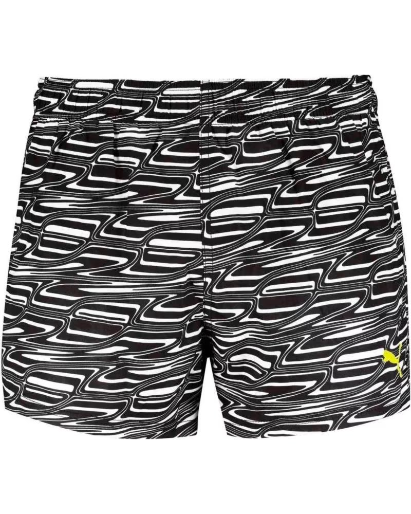 PUMA ROUPA DE BANHO PRETA MASCULINA PUMA COM ESTAMPA ABSTRATA NEGRO