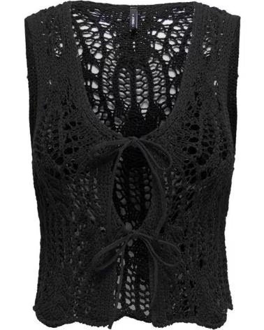 ONLY GILET IN MAGLIA TRAFORATA DA DONNA NEGRO