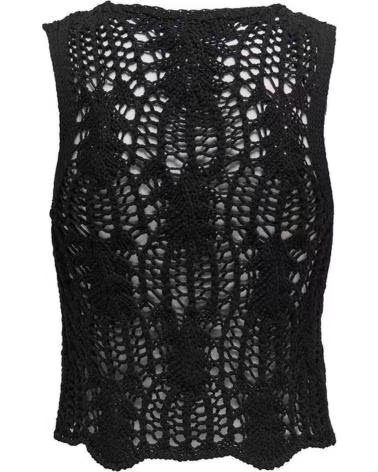 ONLY GILET IN MAGLIA TRAFORATA DA DONNA NEGRO
