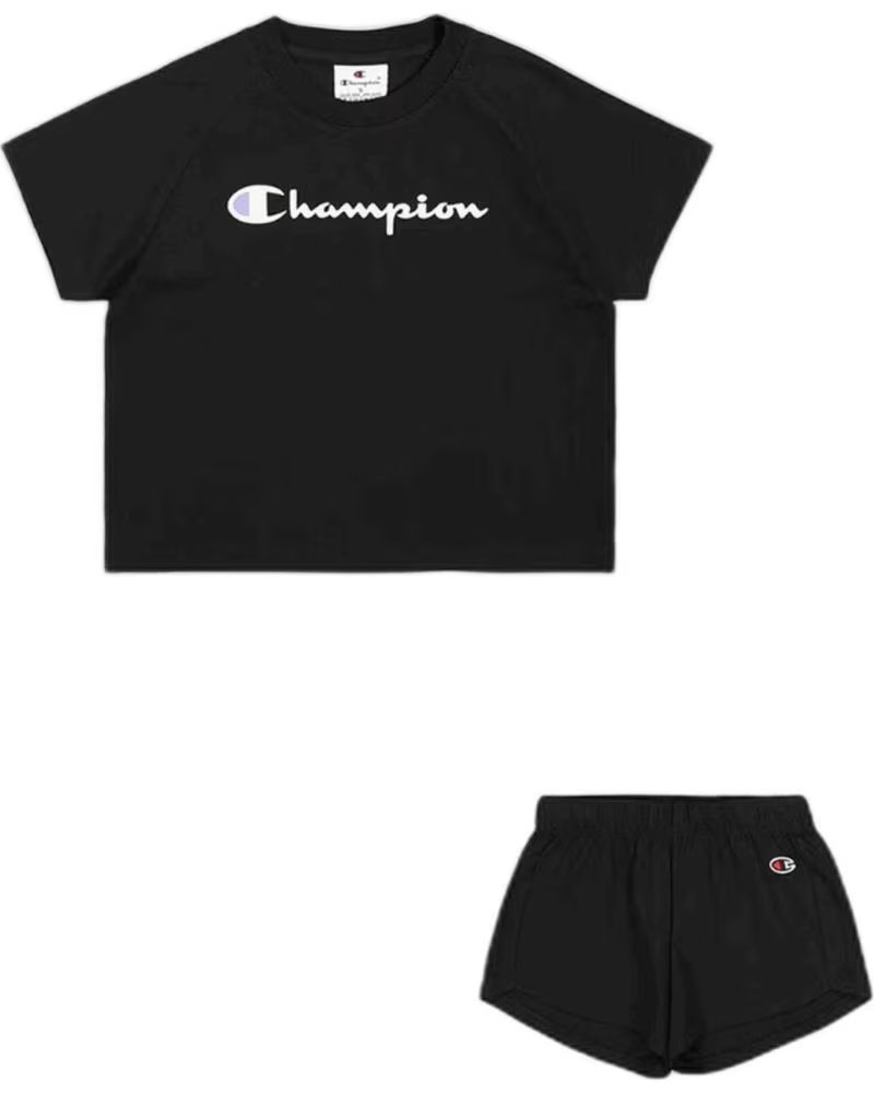 CHAMPION COMPLETO SPORTIVO CHAMPION PER BAMBINA NERO NEGRO