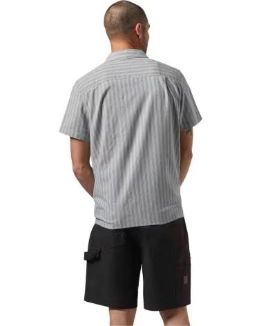 BRIXTON CAMICIA A RIGHE A MANICHE CORTE BRIXTON DA UOMO GRIS