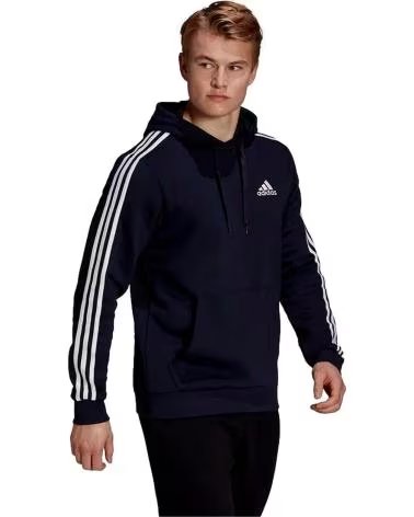 ADIDAS SUDADERA CON CAPUCHA ADIDAS ESSENTIALS 3-STRIPES PARA HOMBRE AZUL