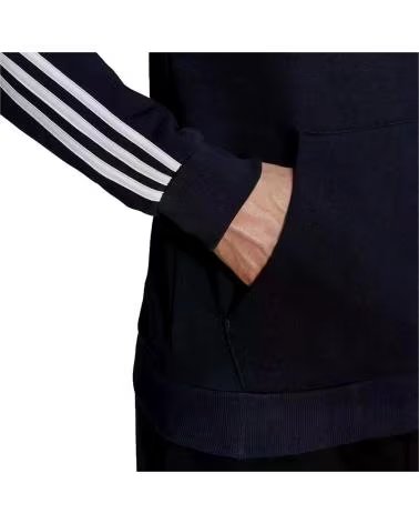 ADIDAS SUDADERA CON CAPUCHA ADIDAS ESSENTIALS 3-STRIPES PARA HOMBRE AZUL