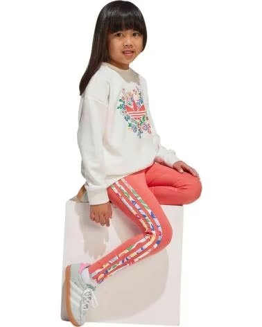 ADIDAS COMPLETO ADIDAS CREW LEG SET PER BAMBINA BIANCO BLANCO