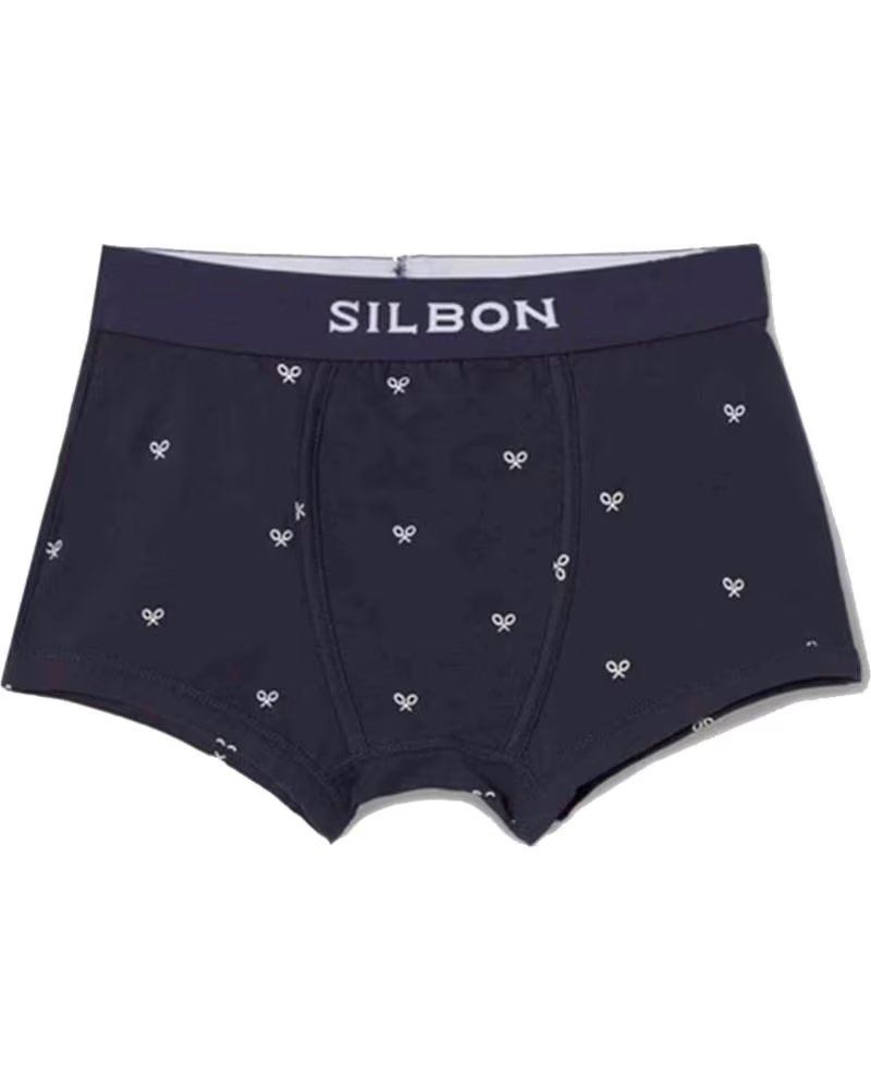 SILBON BEDRUCKTE BOXERSHORTS MIT ELASTISCHEM BUND AZUL