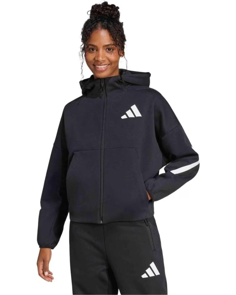 ADIDAS MOLETOM COM CAPUZ ADIDAS W Z N E FZ FEMININO NEGRO
