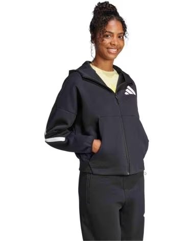 ADIDAS MOLETOM COM CAPUZ ADIDAS W Z N E FZ FEMININO NEGRO