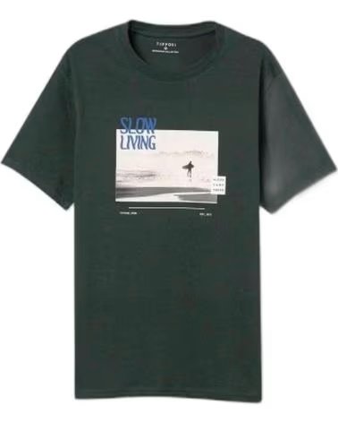 TIFFOSI T-SHIRT A MANICHE CORTE TIFFOSI DA UOMO CON STAMPA GRAFICA VERDE