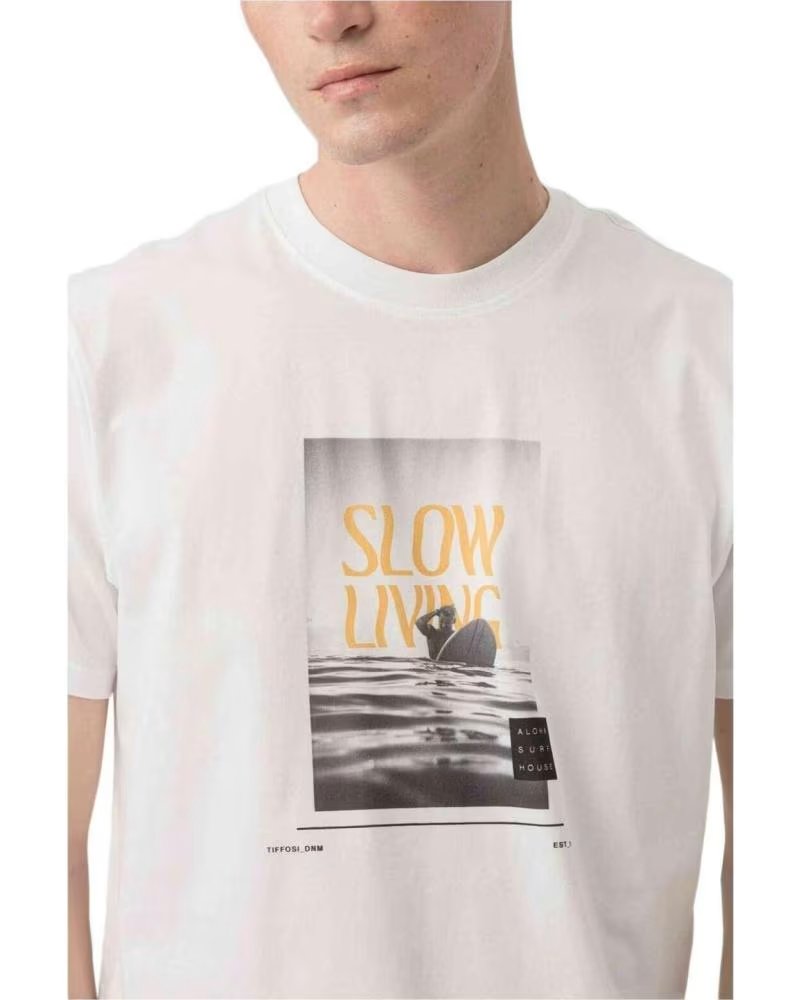 TIFFOSI CAMISETA TIFFOSI DE MANGA CURTA COM ESTAMPA GRÁFICA MASCULINA BLANCO