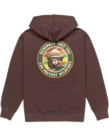 ELEMENT ELEMENT SUDADERA CON CAPUCHA "SMOKEY BEAR" MARRON