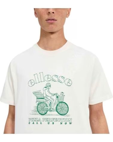 ELLESSE CAMISETA ELLESSE MANGA CURTA COM ESTAMPA GRÁFICA MASCULINA BLANCO