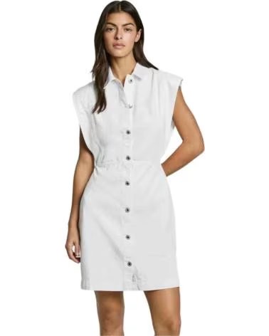 PEPE JEANS PEPE JEANS WEISSES ÄRMELLOSES HEMDKLEID FÜR DAMEN BLANCO