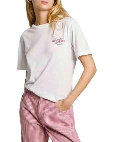 PEPE JEANS T-SHIRT PEPE JEANS À MANCHES COURTES AVEC IMPRIMÉ POUR FEMME BLANCO