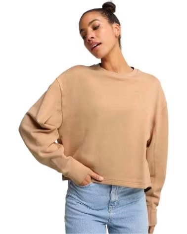 PUMA SUDADERA PUMA ESSENTIALS OVERSIZED MUJER MARRON
