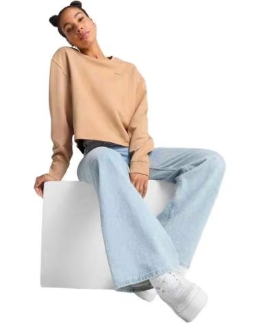 PUMA SUDADERA PUMA ESSENTIALS OVERSIZED MUJER MARRON