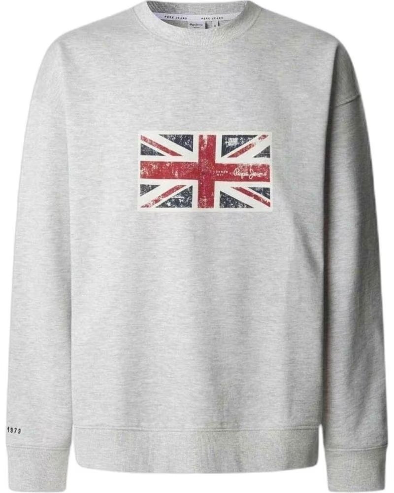 PEPE JEANS FELPA PEPE JEANS CON BANDIERA BRITANNICA DA UOMO GRIS