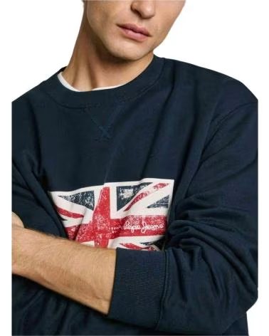 PEPE JEANS FELPA PEPE JEANS DA UOMO CON STAMPA UNION JACK AZUL