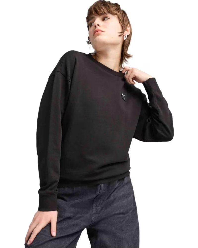 PUMA PUMA SWEATSHIRT WITH EMBROIDERED LOGO NEGRO