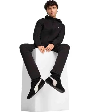 PUMA SUDADERA CON CAPUCHA PUMA ESSENTIALS LOGO UNISEX NEGRO NEGRO