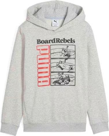 PUMA SUDADERA CON CAPUCHA UNISEX GRIS ESTAMPADA BOARD REBELS GRIS