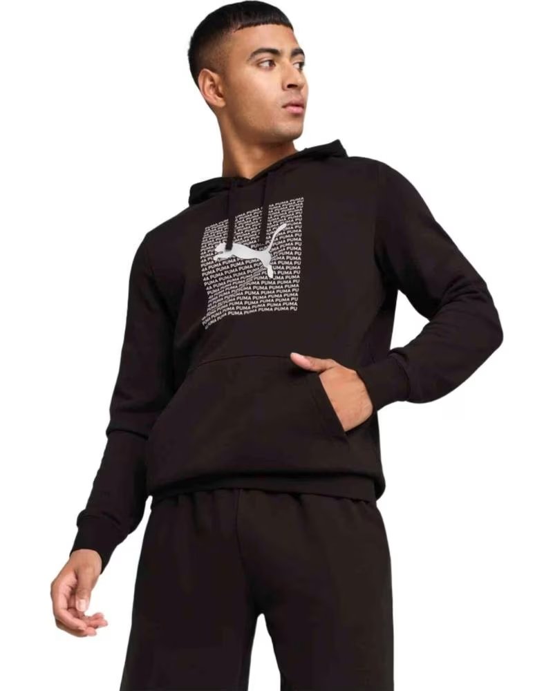 PUMA SUDADERA CON CAPUCHA PUMA LOGO BLOCK UNISEX NEGRO NEGRO
