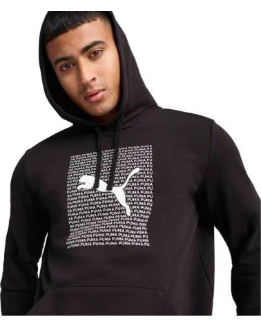 PUMA SUDADERA CON CAPUCHA PUMA LOGO BLOCK UNISEX NEGRO NEGRO
