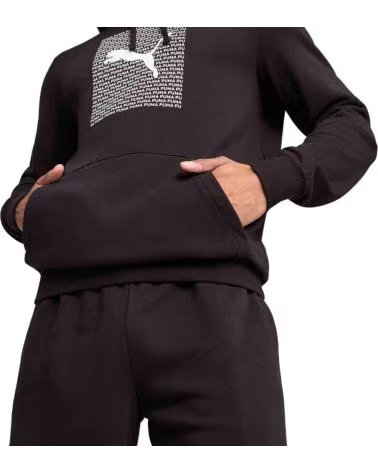PUMA SUDADERA CON CAPUCHA PUMA LOGO BLOCK UNISEX NEGRO NEGRO