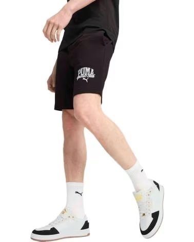 PUMA PANTALONCINO PUMA ESSENTIALS LOGO UNISEX NERO NEGRO