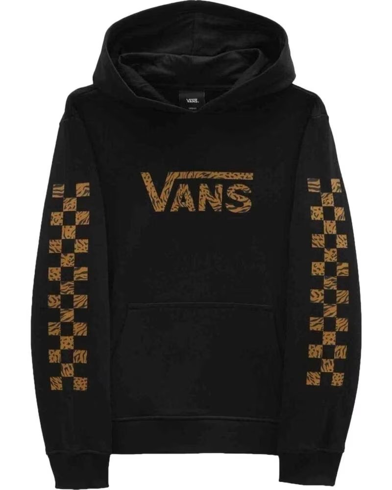 VANS OFF THE WALL VANS "OFF THE WALL" KAPUZENPULLOVER CHECKERBOARD SCHWARZ FÜR DAMEN NEGRO