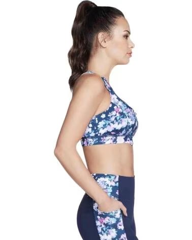 SKECHERS SKECHERS DAMEN-SPORT-BH MIT DURCHGEHENDEM REISSVERSCHLUSS UND BLUMENMUSTER MULTICOLOR