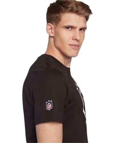 NEW ERA CAMISETA PRETA DE MANGA CURTA NEW ERA MASCULINA COM LOGO RAIDERS NEGRO