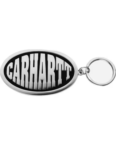 CARHARTT WIP CARHARTT LLAVERO OVALADO METÁLICO LOGO PLATEADO