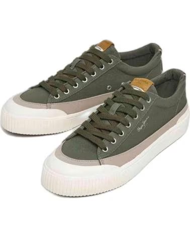PEPE JEANS PEPE JEANS MEN´S GREEN CANVAS SNEAKERS VERDE