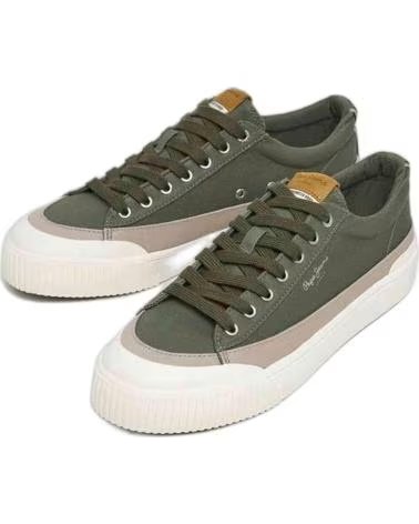 PEPE JEANS PEPE JEANS MEN´S GREEN CANVAS SNEAKERS VERDE