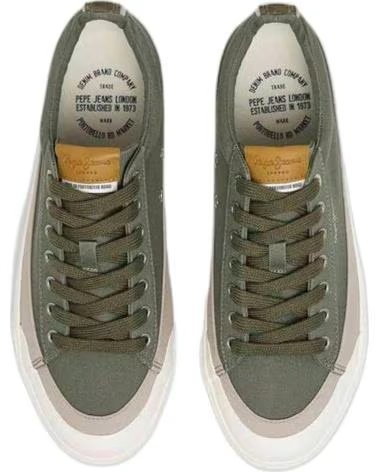 PEPE JEANS PEPE JEANS MEN´S GREEN CANVAS SNEAKERS VERDE