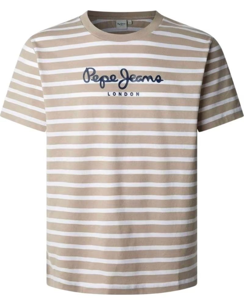 PEPE JEANS PEPE JEANS HERREN-T-SHIRT MIT KURZEN ÄRMELN UND STREIFEN BEIGE