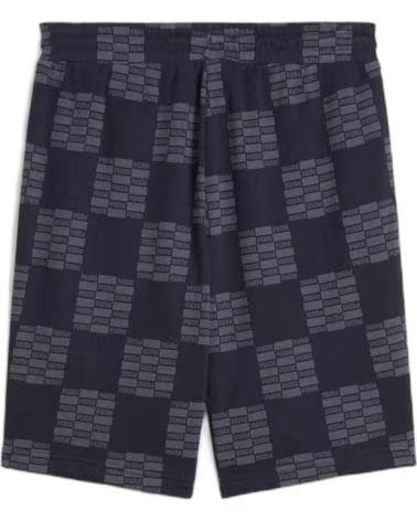 PUMA PANTALONCINI PUMA A QUADRI UNISEX NEGRO