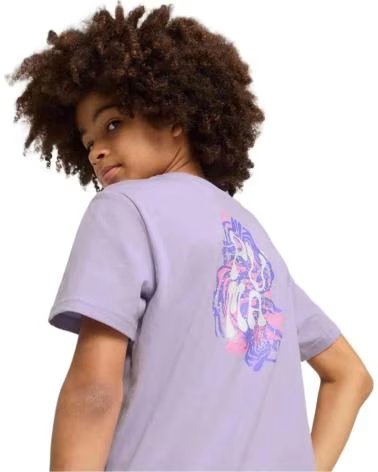 PUMA T-SHIRT PUMA À MANCHES COURTES AVEC IMPRIMÉ POUR ENFANTS MORADO