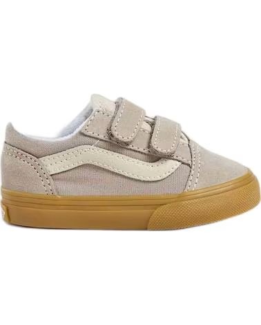VANS OFF THE WALL SCARPE VANS OLD SKOOL VELCRO PER BAMBINI UNISEX GRIGIO GRIS