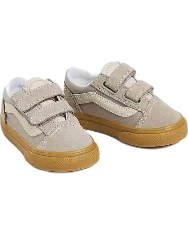 VANS OFF THE WALL SCARPE VANS OLD SKOOL VELCRO PER BAMBINI UNISEX GRIGIO GRIS