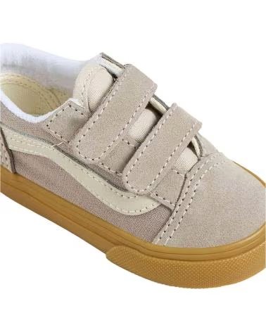 VANS OFF THE WALL SCARPE VANS OLD SKOOL VELCRO PER BAMBINI UNISEX GRIGIO GRIS